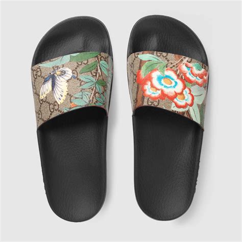 gucci tian slides|gucci canvas slide sandals.